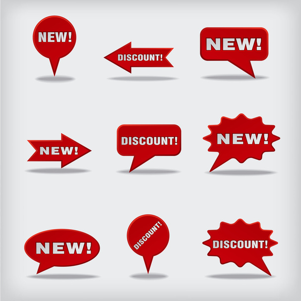 new and discount badges - Vektor, obrázek