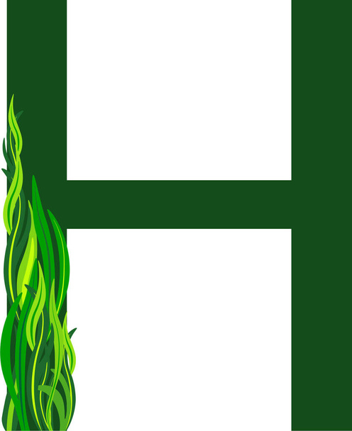 zelené písmenko byliny abeceda - Vektor, obrázek