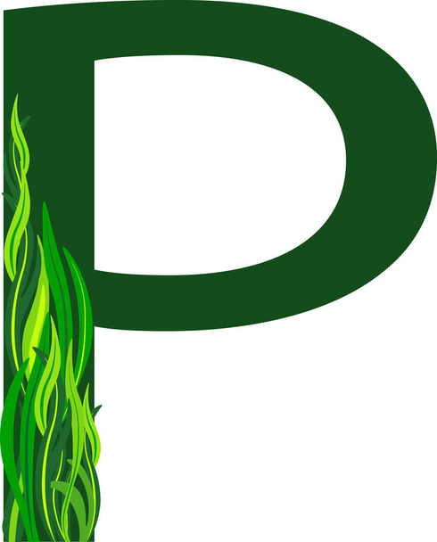 zelené písmenko byliny abeceda - Vektor, obrázek