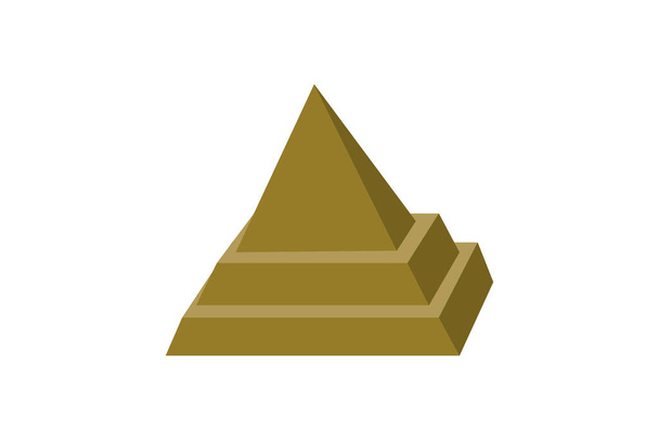 Διανυσματικό σχέδιο πυραμίδας τριών επιπέδων, καφέ χρώμα, ιδανικό για επενδυτικές επιχειρήσεις, εσωτερικά καταστήματα και πυραμιδοειδή σχήματα - Διάνυσμα, εικόνα