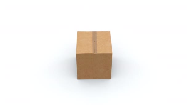 Caja de cartón para el envío de diversos productos, generados por ordenador. El concepto de transporte seguro de mercancías. 3D representación de los antecedentes tecnológicos
 - Imágenes, Vídeo