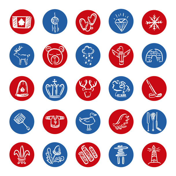 bundel van canadese set iconen - Vector, afbeelding