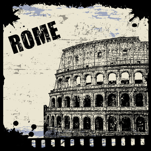 Vue Vintage de Rome
 - Vecteur, image