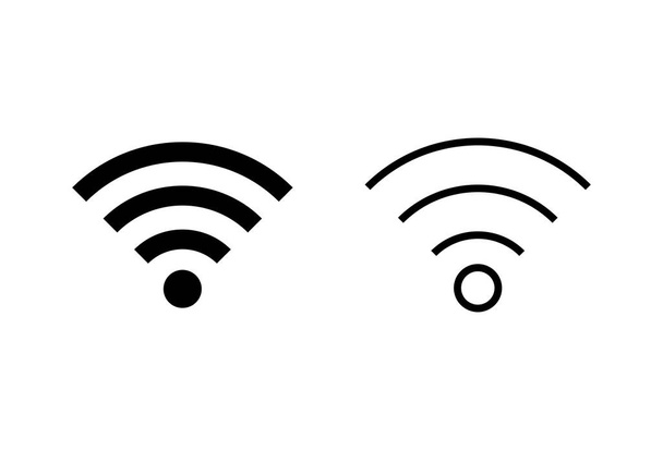 Ikony WIFI ustawione. ikona wektora sygnału. Wireless i wifi ikona lub znak dla zdalnego dostępu do Internetu - Wektor, obraz