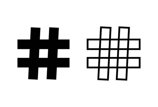 Icônes de hashtag sur fond blanc. noir hashtag ico - Vecteur, image