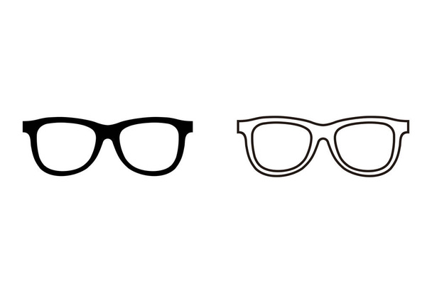 Ícones de óculos definir vetor no fundo branco. Óculos elegantes. Ícone de óculos no fundo branco. Conceito óptico
 - Vetor, Imagem