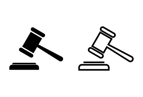Gavel icons set on white background. Hammer icon vector. Judge Gavel Auction Icon Vector. Bi - Vector, Image