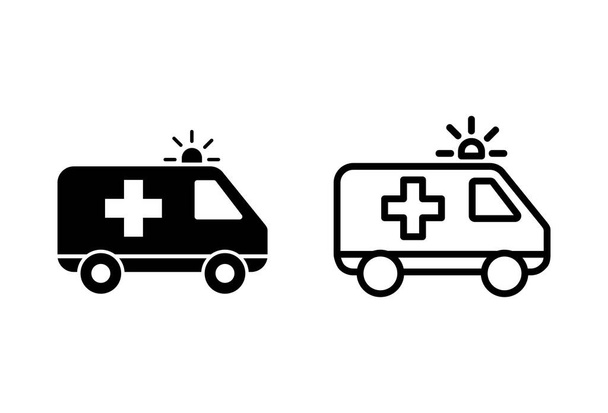 Ambulance Pictogrammen op witte achtergrond. Ambulance Icon Desig - Vector, afbeelding