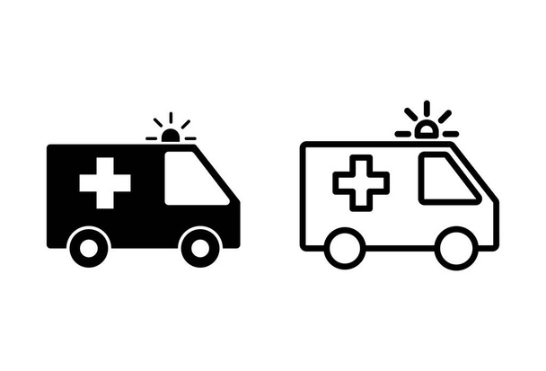 Ikony ambulance nastaveny na bílém pozadí. Ikona ambulance Desig - Vektor, obrázek