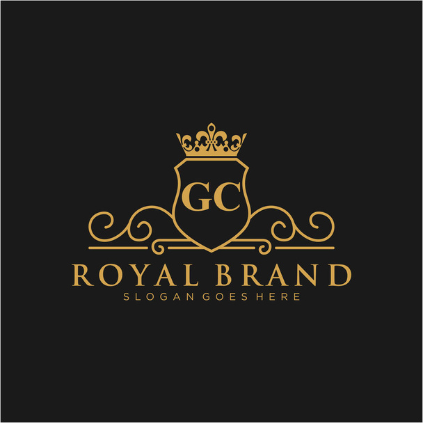 Initiële handschrift logo ontwerp Prachtig designhandgeschreven logo voor mode, team, bruiloft, luxe logo. - Vector, afbeelding