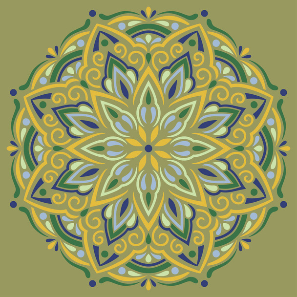 Mandala pattern color Stencil doodles sketch good mood. Good for creative and greeting cards, posters, flyers, banners and covers - Vector, Imagen