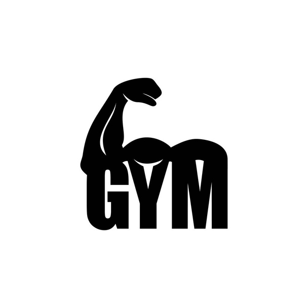 logotipo do centro de fitness - braço muscular tenso
 - Vetor, Imagem