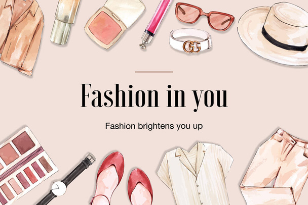 stylish fashion frame template design with text, vector illustration - Vector, Image