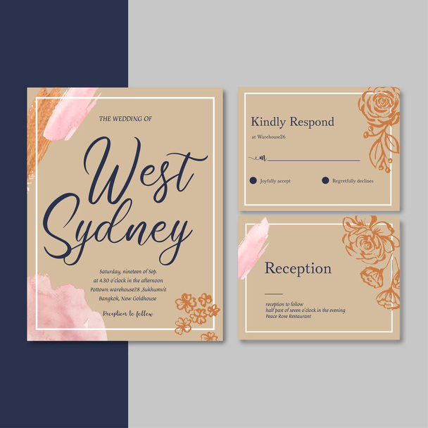 κομψό σχεδιασμό πρότυπο κάρτες γάμου με κείμενο, διανυσματική απεικόνιση - Διάνυσμα, εικόνα