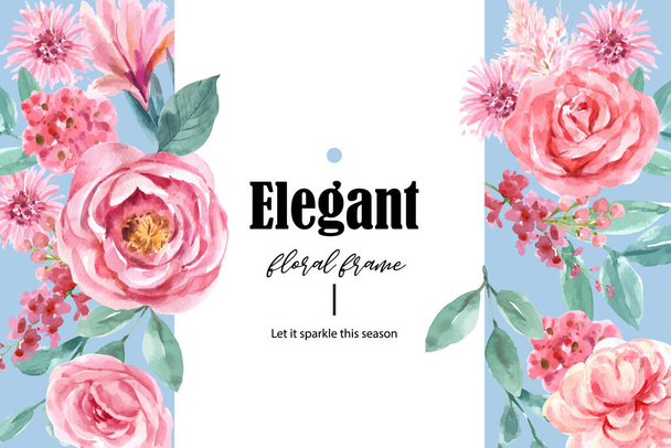 stylish floral charming poster template design with text, vector illustration - Vektor, obrázek