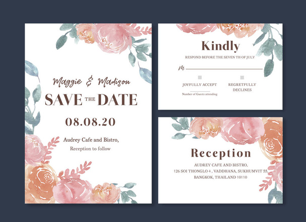 stijlvolle Wedding cards sjabloon ontwerp met tekst, vector illustratie - Vector, afbeelding