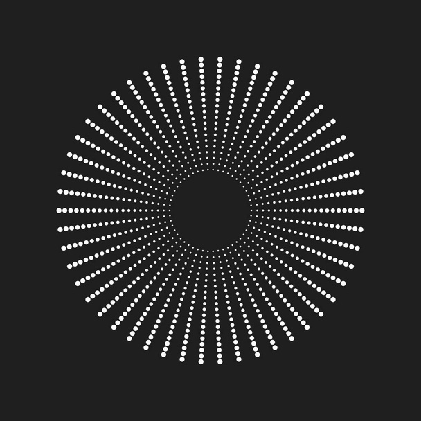 Radial design element, burst, sunburst. Circle with halfton. Vector illustration - Vector, Image