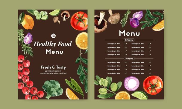 diseño de plantilla de menú de verduras con estilo con texto, ilustración vectorial  - Vector, imagen