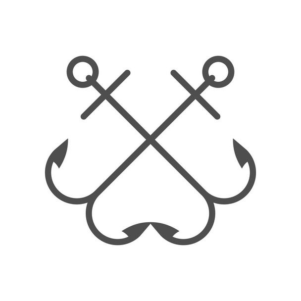 Ikona wektora kotwicy pojedyncze logo, oddzielny pojedynczy znak - Wektor, obraz