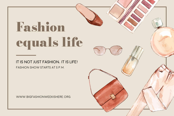 stylish fashion frame template design with text, vector illustration - Vector, Image
