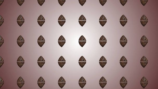 Συνεχές επαναλαμβανόμενο μοτίβο οβάλ κέικ σοκολάτας, απομονωμένο σε καφέ φόντο. - Φωτογραφία, εικόνα