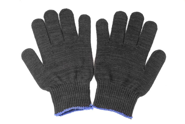 work gloves black color isolated on white background - Photo, Image