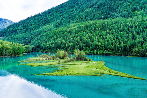 bela Kanas Lake Wolong Bay no verãoAltay, Xinjiang, China
 - Foto, Imagem