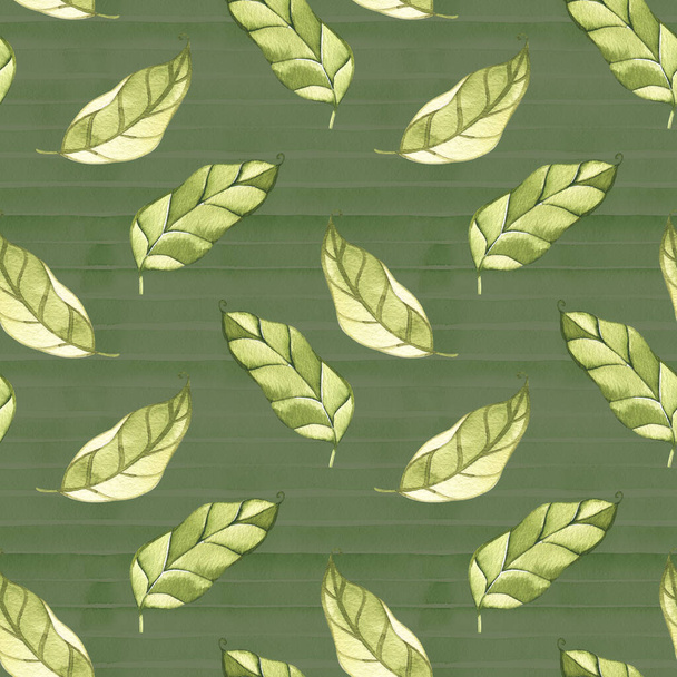 Spring tender green leaves, watercolor, pattern, abstract, wallpaper. - Valokuva, kuva