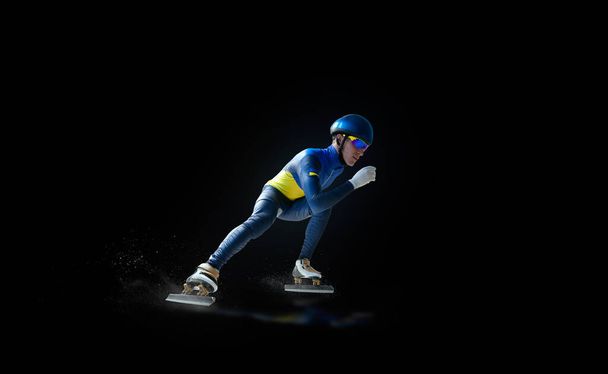 Athlète masculin de patinage de vitesse sur piste courte. - Photo, image