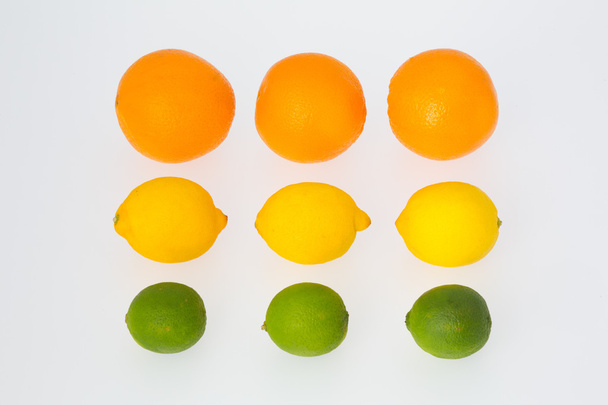 3 Oranges 3 Lemons 3 Lime Fruits - Fotoğraf, Görsel