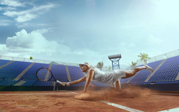 Young girl playing tennis - Photo, Image