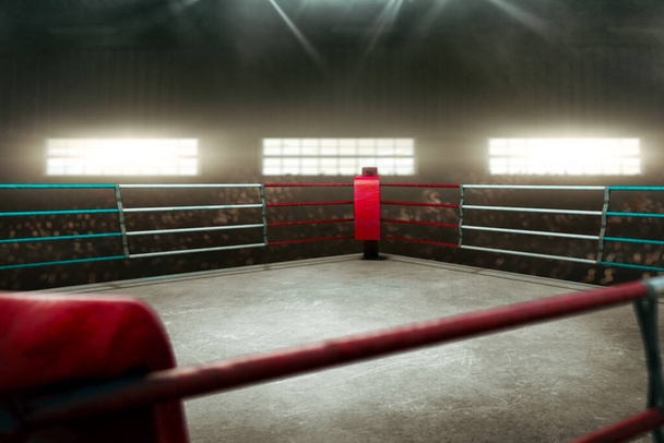Üres bokszgyűrű az edzőteremben. - Fotó, kép
