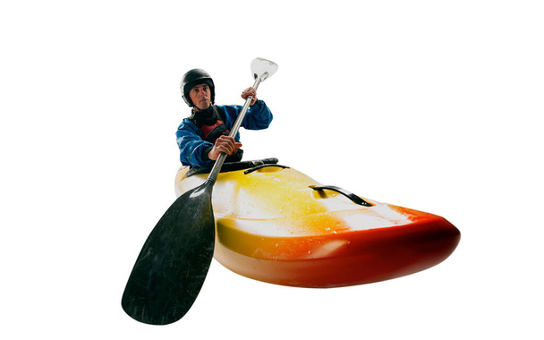 Whitewater kayaking, extreme kayaking. - Foto, imagen