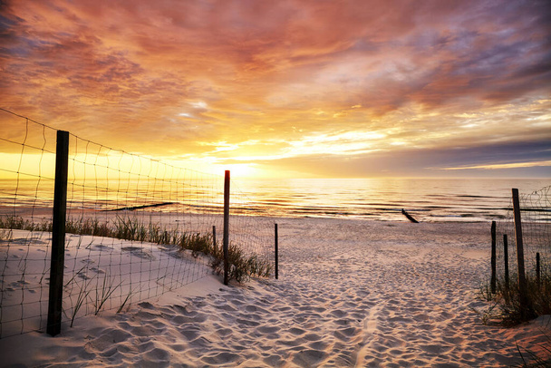 Beach entrance at a beautiful sunset. - Photo, Image