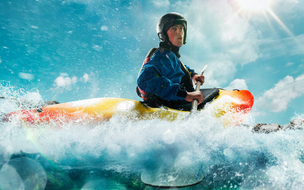 kayak d'eau vive, kayak extrême. - Photo, image