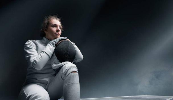 Young female fencing athlete. - Photo, Image