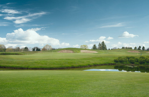 Profesjonalne zielone pole golfowe - Zdjęcie, obraz