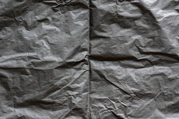 Siyah, buruşmuş, boş kağıt dokusu - Fotoğraf, Görsel
