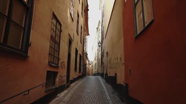 Apartment Building Streets in Stockholm area.Scandinavian Facades of Town Houses - Filmati, video