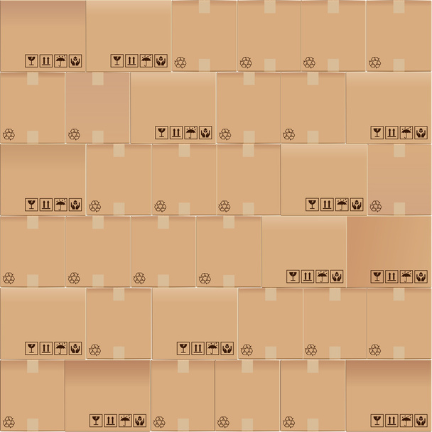 Cardboard boxes seamless - Vector, Image