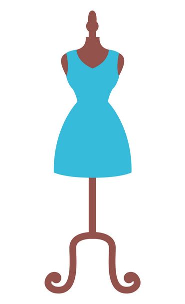 Blue Dress on Mannequin Isolated Vector Image - ベクター画像