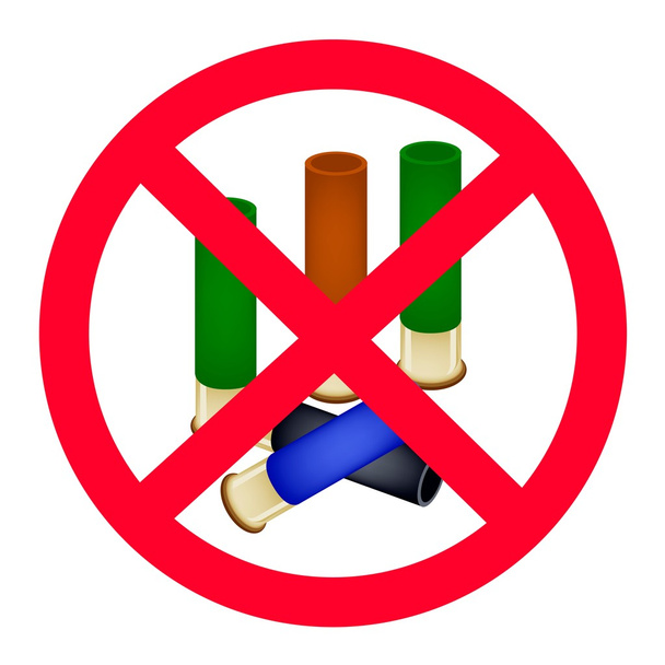 Stack of Bullets and The Forbidden Sign - Vector, Image
