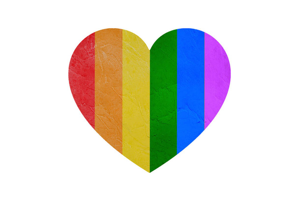 Mes del Orgullo LGBT. Corazón LGBT sobre un fondo blanco
. - Foto, Imagen