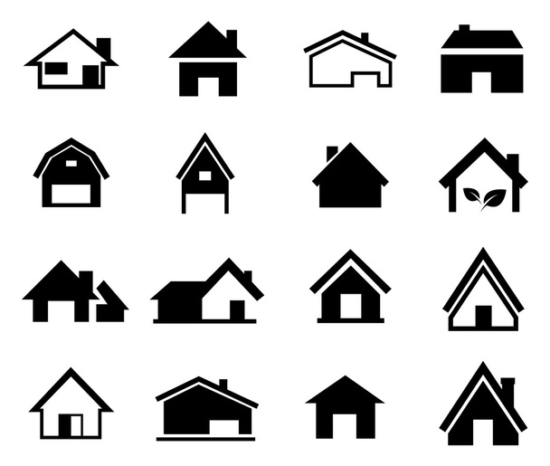 Houses set icon vector - Vector, Image