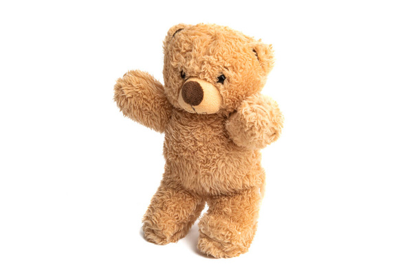 мягкая игрушка медведь изолирован на белом фоне - Фото, изображение