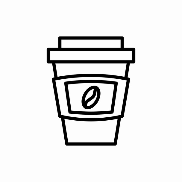 Zarys ikony filiżanka kawy.Ilustracja wektor filiżanki kawy. Symbol sieci i telefonu komórkowego - Wektor, obraz