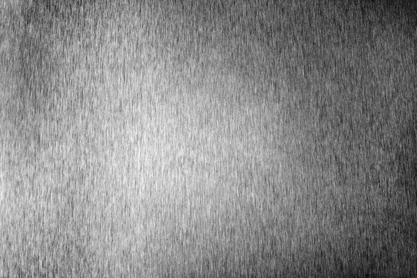 Silver metal shiny empty surface, monochrome shining metallic background, brushed black and white iron sheet backdrop close up, smooth dark gray steel texture, art grunge design element, copy space - Photo, Image