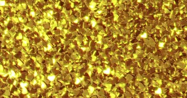 美しい黄金のハートの背景。3Dレンダリング - 映像、動画