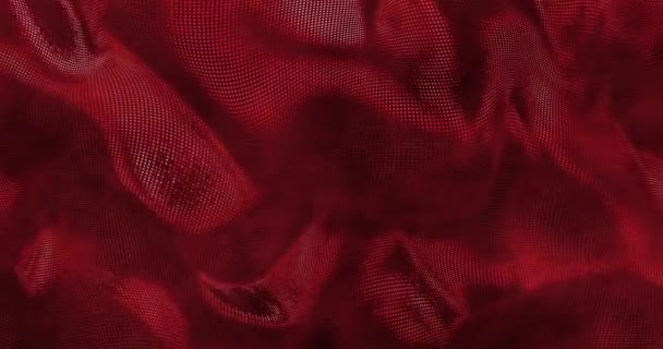 Rode sprankelende satijnen achtergrond. Glamour satijnen textuur 3D rendering loop 4k. - Video