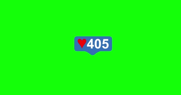 Roze als icoon op groene chroma belangrijkste achtergrond. Tik op Like Button Animated 4K. 3D-weergave - Video